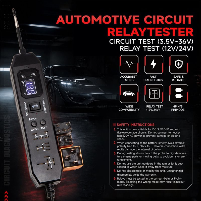 NEW-Automotive Relay Tester, D - đánh giá và giá Power Supply Tester